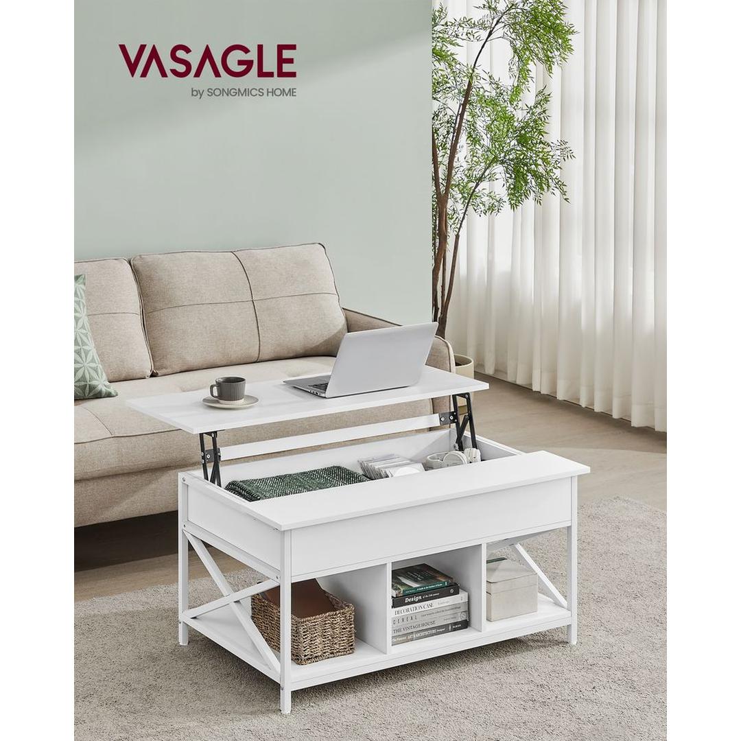 In Hoogte Verstelbare Salontafel 60 × 100 cm – Verstelbaar van 48 tot 62 cm – Praktische Tafel voor Woonkamer