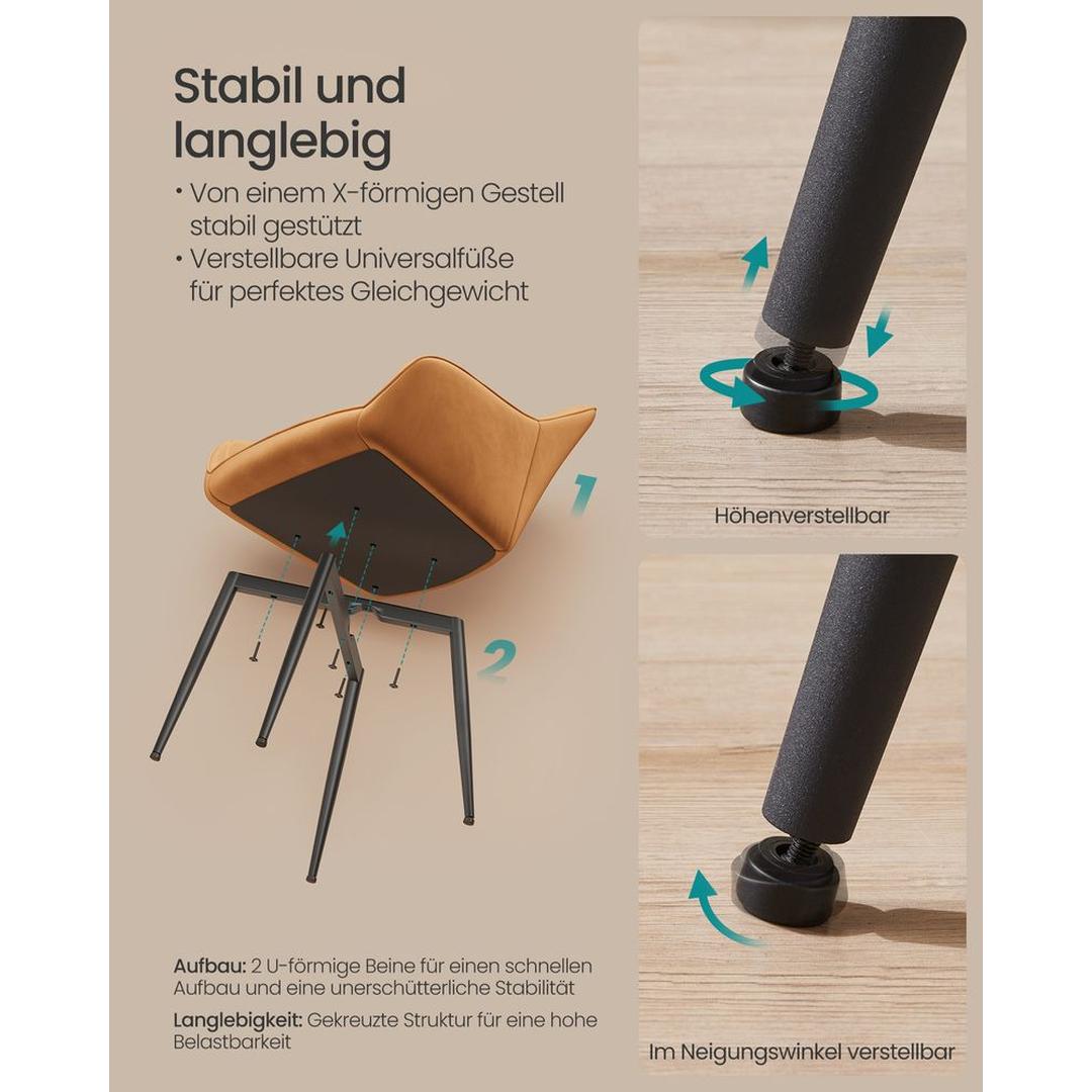 Suède Eetkamerstoel – Verkrijgbaar per 1 tot 6 Stuks – Comfortabele Stoel voor Eetkamer of Keuken