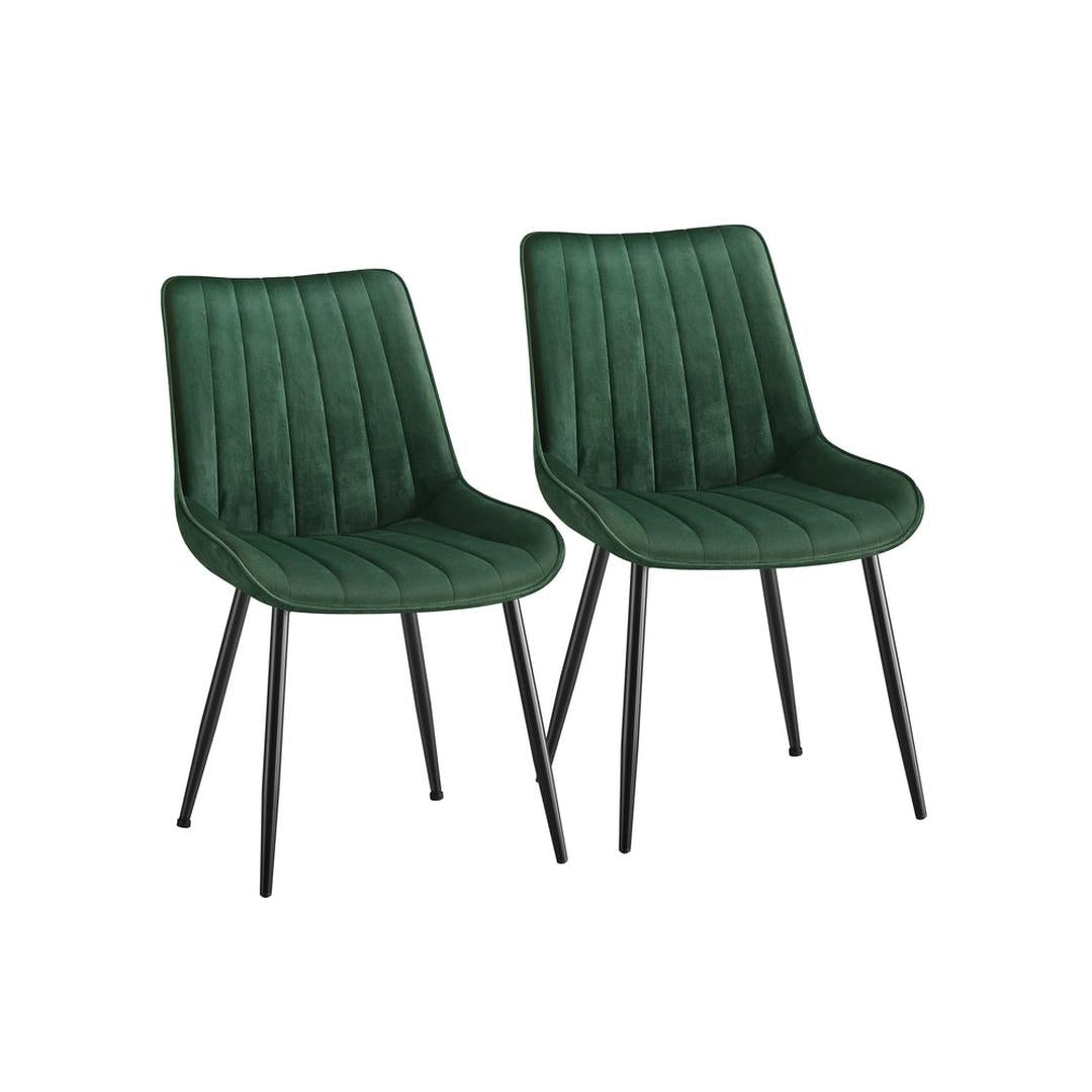 Eetkamerstoelen set van 2 – ergonomisch design, gestoffeerde zitting, stalen poten