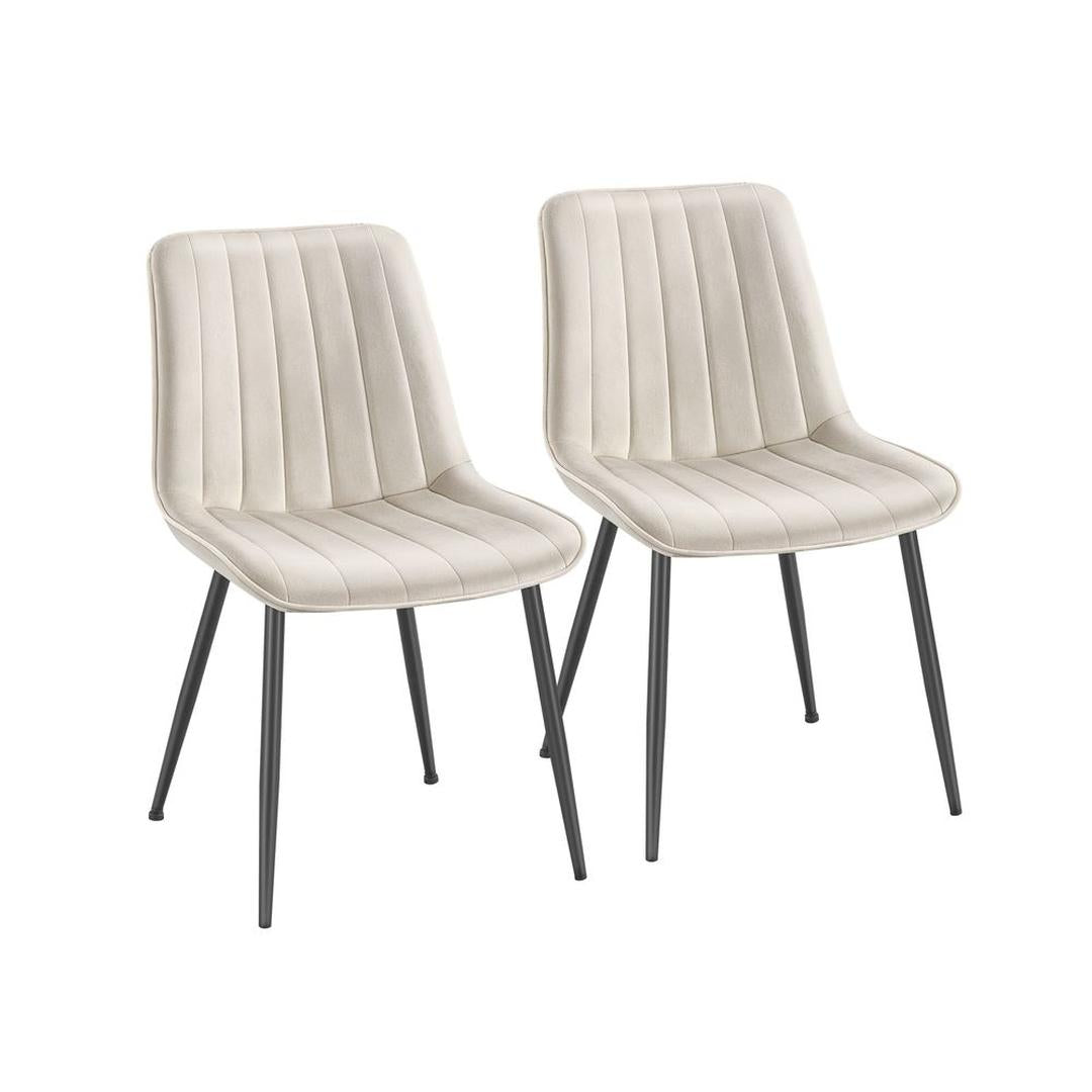 Eetkamerstoelen set van 2 – ergonomisch design, gestoffeerde zitting, stalen poten