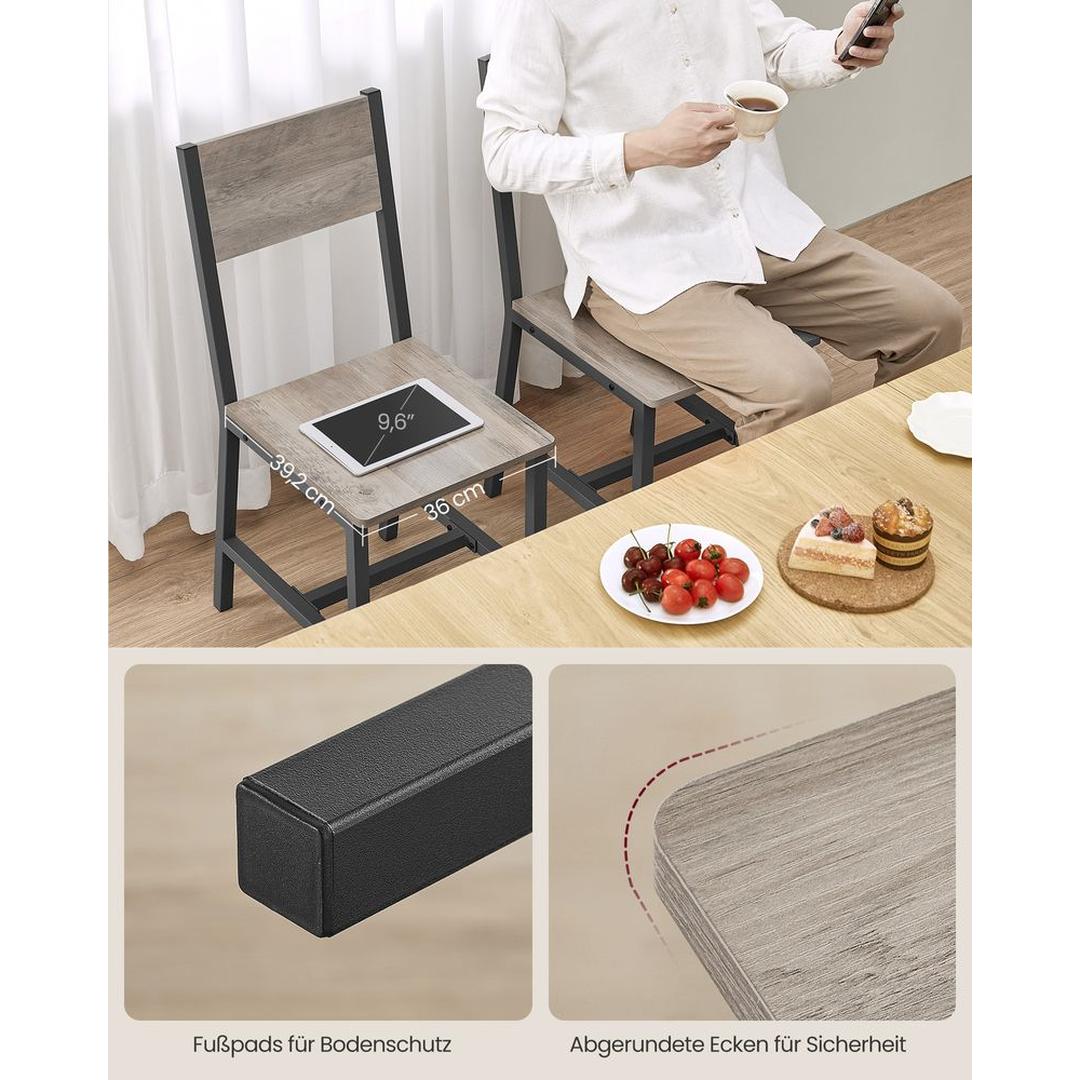 Set van 2 Eetkamerstoelen – Comfortabele Stoelen voor Eetkamer of Keuken