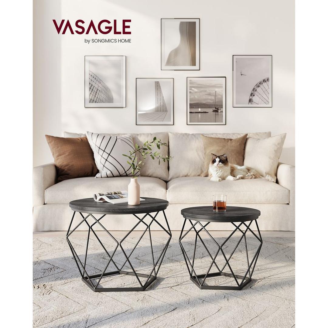 Set van 2 Salontafels – Compacte Bijzettafels voor Woonkamer of Zithoek