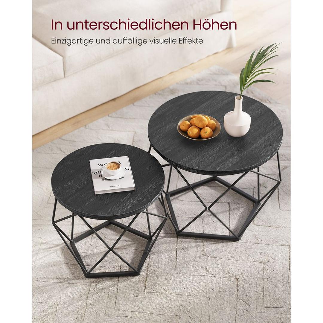 Set van 2 Salontafels – Compacte Bijzettafels voor Woonkamer of Zithoek