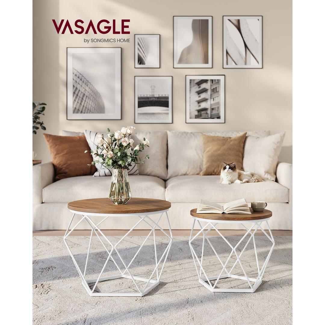 Set van 2 Salontafels – Compacte Bijzettafels voor Woonkamer of Zithoek