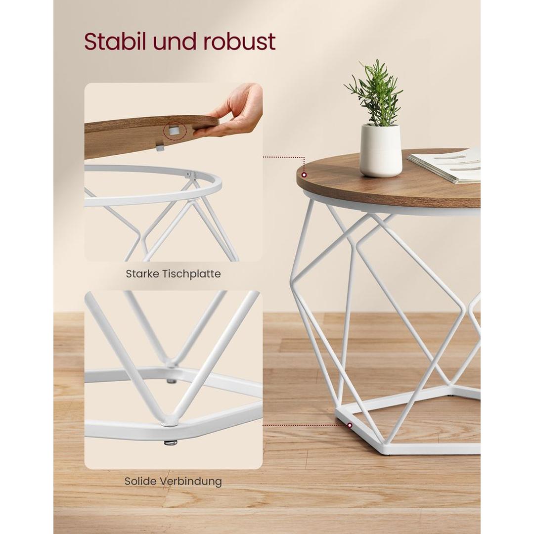 Set van 2 Salontafels – Compacte Bijzettafels voor Woonkamer of Zithoek