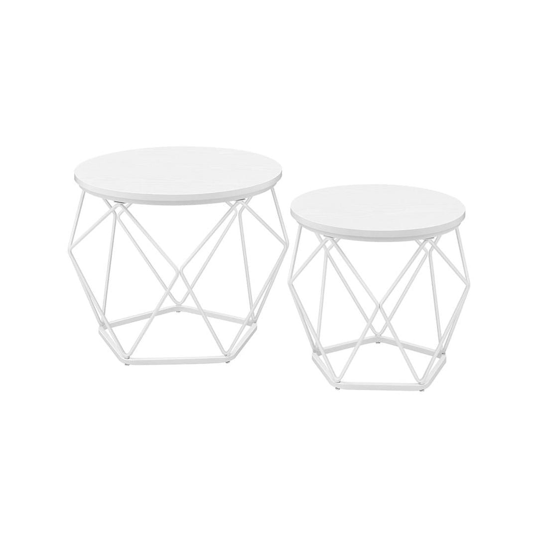 Set van 2 Salontafels – Compacte Bijzettafels voor Woonkamer of Zithoek