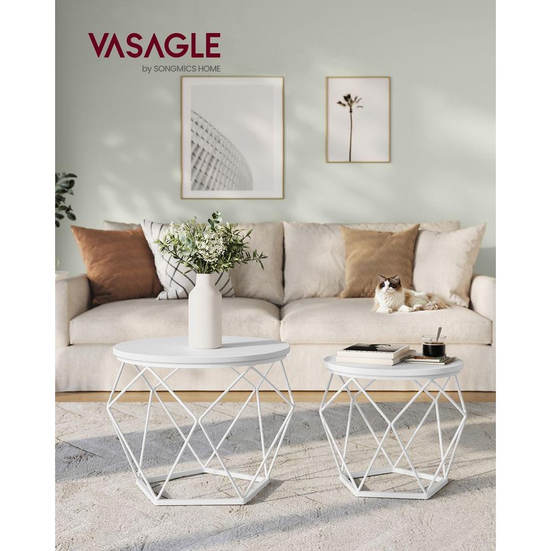 Set van 2 Salontafels – Compacte Bijzettafels voor Woonkamer of Zithoek