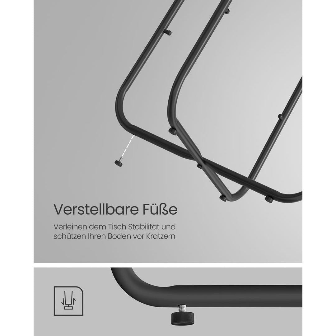 Ronde Bijzettafel met Stoffen Opbergmand – Praktische Tafel met Extra Opbergruimte voor Woonkamer of Slaapkamer
