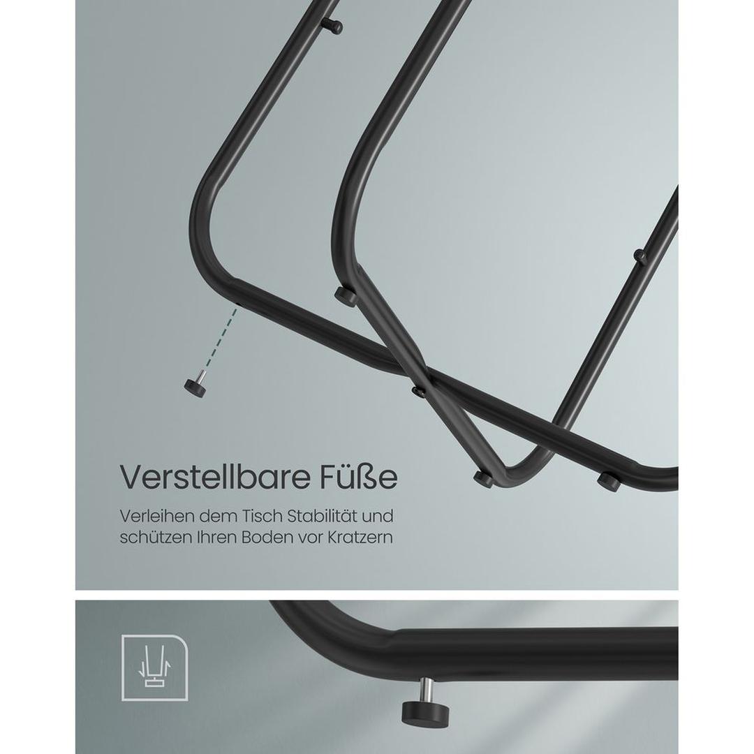 Ronde Bijzettafel met Stoffen Opbergmand – Praktische Tafel met Extra Opbergruimte voor Woonkamer of Slaapkamer