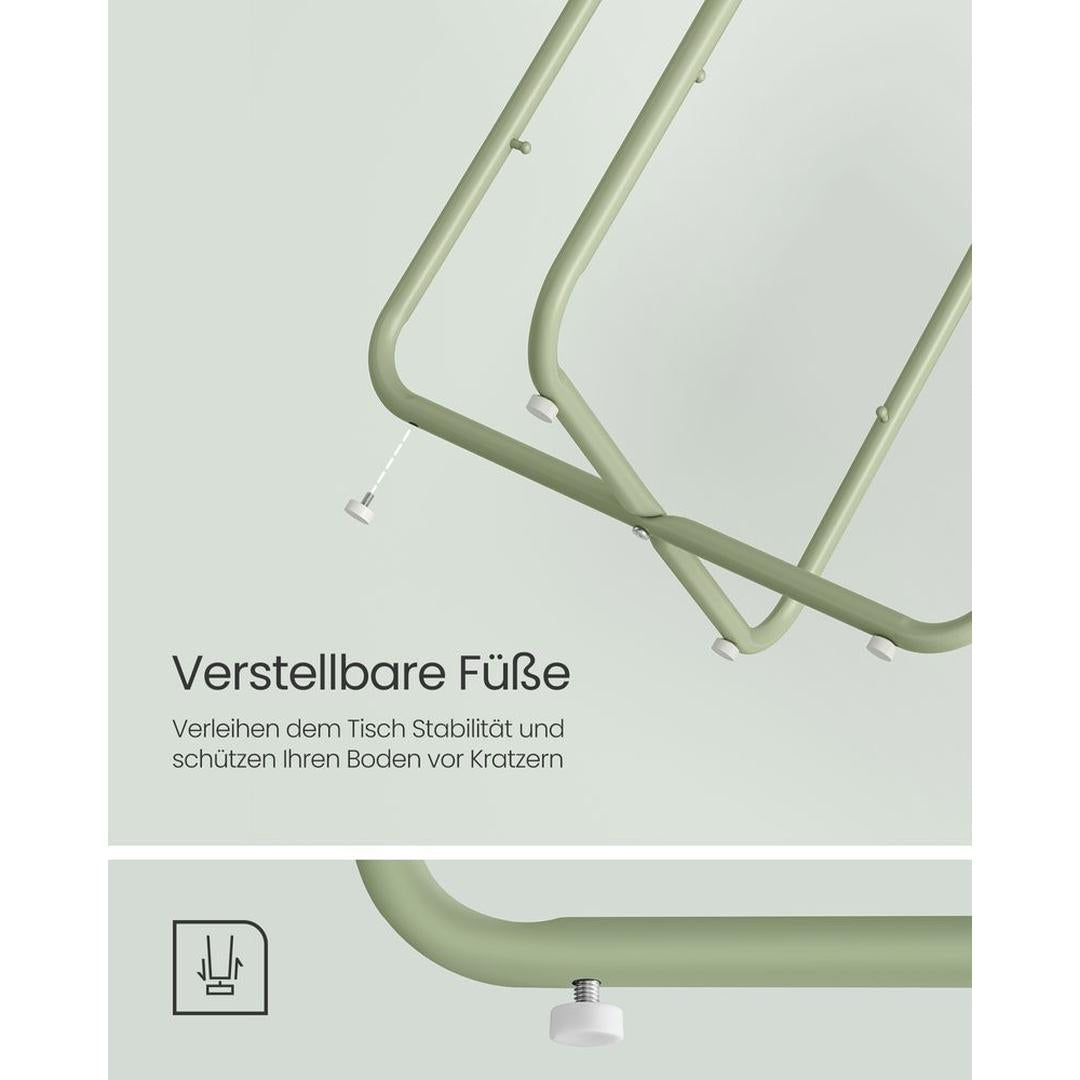 Ronde Bijzettafel met Stoffen Opbergmand – Praktische Tafel met Extra Opbergruimte voor Woonkamer of Slaapkamer