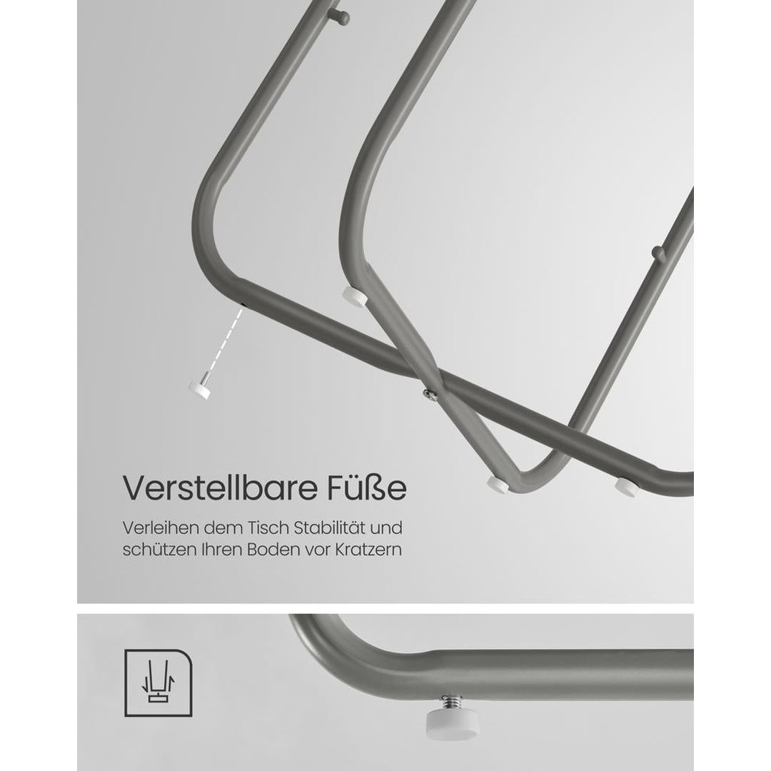 Ronde Bijzettafel met Stoffen Opbergmand – Praktische Tafel met Extra Opbergruimte voor Woonkamer of Slaapkamer
