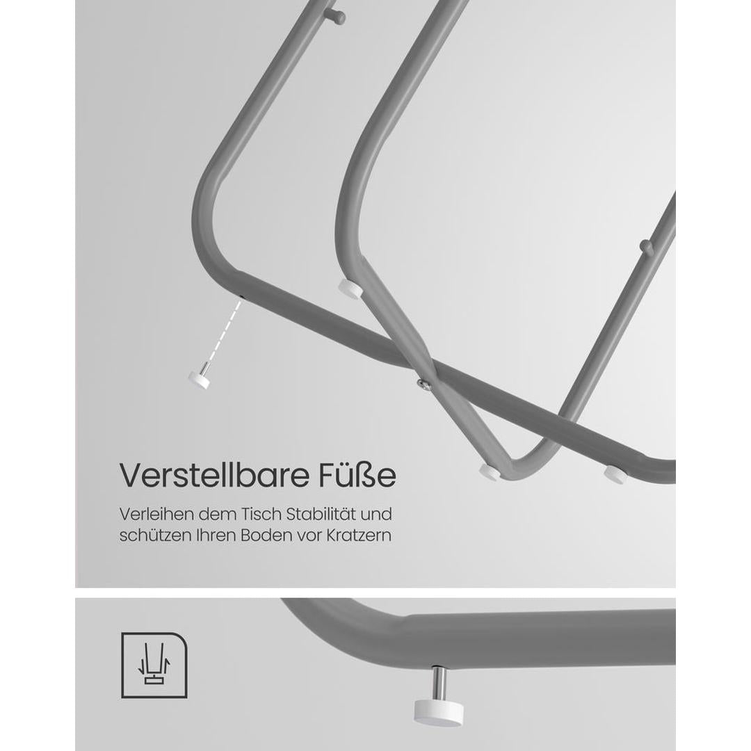Ronde Bijzettafel met Stoffen Opbergmand – Praktische Tafel met Extra Opbergruimte voor Woonkamer of Slaapkamer