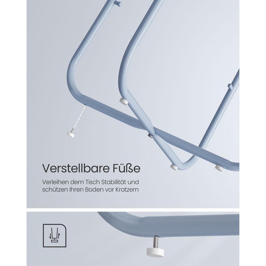 Ronde Bijzettafel met Stoffen Opbergmand – Praktische Tafel met Extra Opbergruimte voor Woonkamer of Slaapkamer