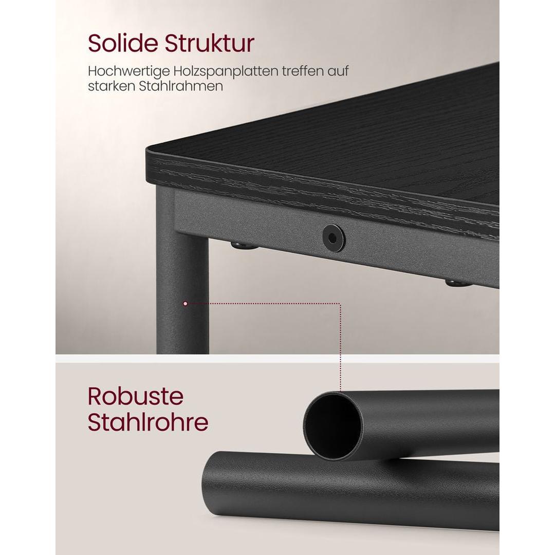 Smalle Bijzettafel met 3 Legplanken – Nachtkastje met Stopcontact en USB-poorten, 18 × 45 × 58 cm