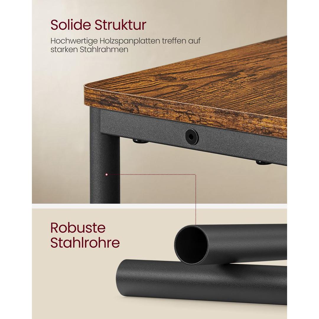 Smalle Bijzettafel met 3 Planken – Nachtkastje met Stopcontact en USB-poorten in Ebbenhout Zwart