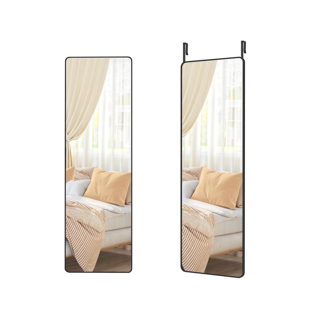 Volledige Lichaamsspiegel met Wand- en Deurbevestiging – Rechthoekige Spiegel met Aluminium Frame, 120 × 40 cm