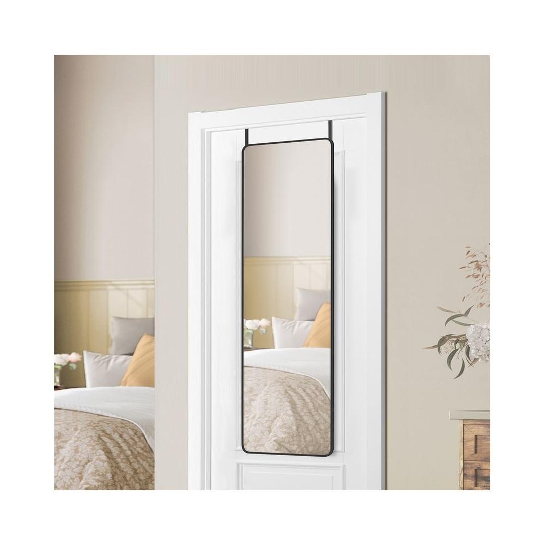 Volledige Lichaamsspiegel met Wand- en Deurbevestiging – Rechthoekige Spiegel met Aluminium Frame, 120 × 40 cm