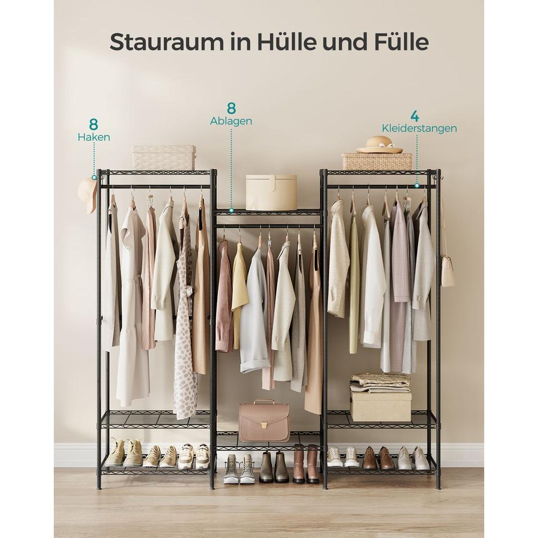 Open Kledingkast met Verstelbare Legplanken – Flexibele Opbergkast voor Slaapkamer of Dressing