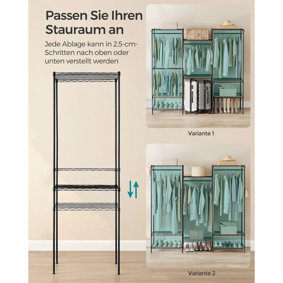 Open Kledingkast met Verstelbare Legplanken – Flexibele Opbergkast voor Slaapkamer of Dressing