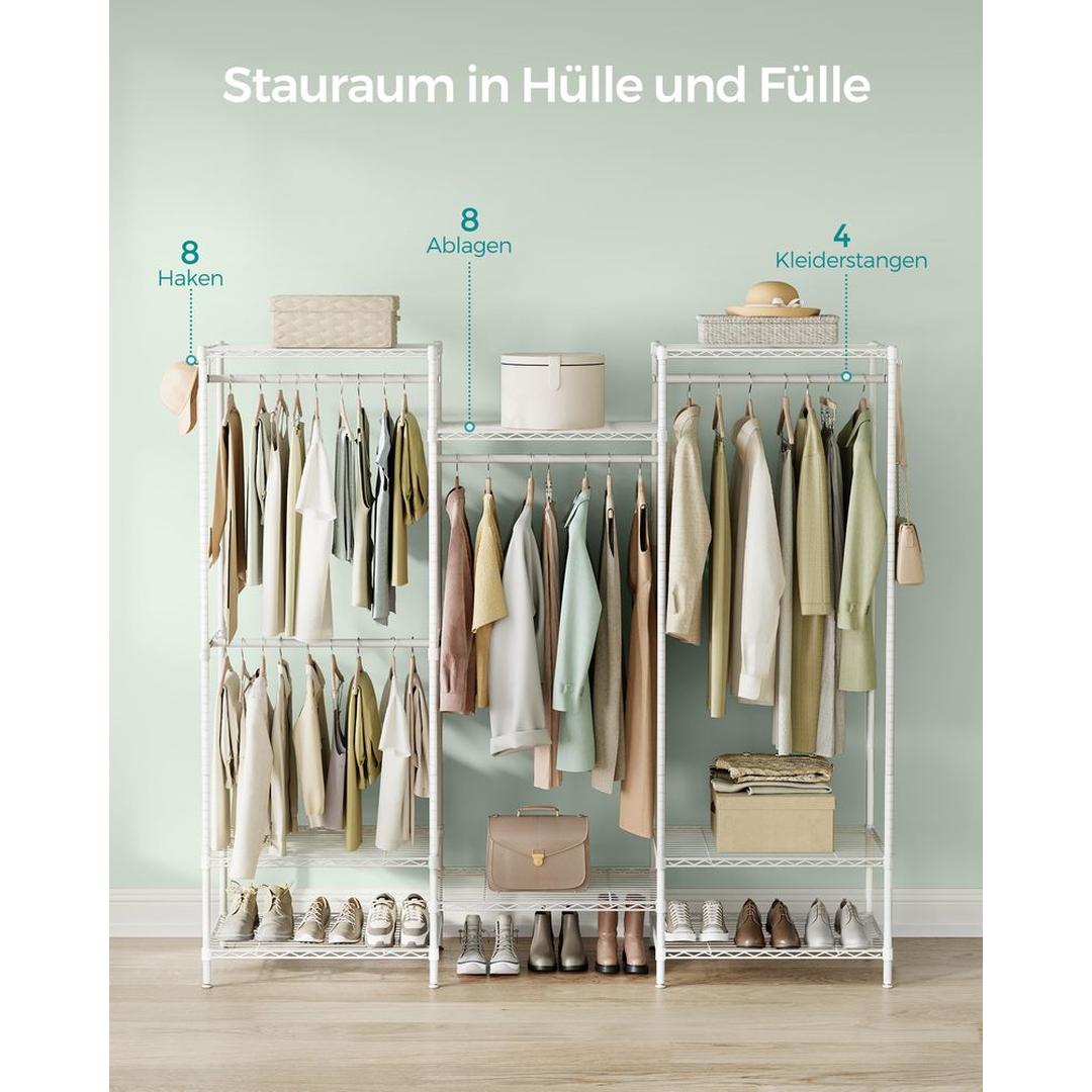 Open Kledingkast met Verstelbare Legplanken – Flexibele Opbergkast voor Slaapkamer of Dressing
