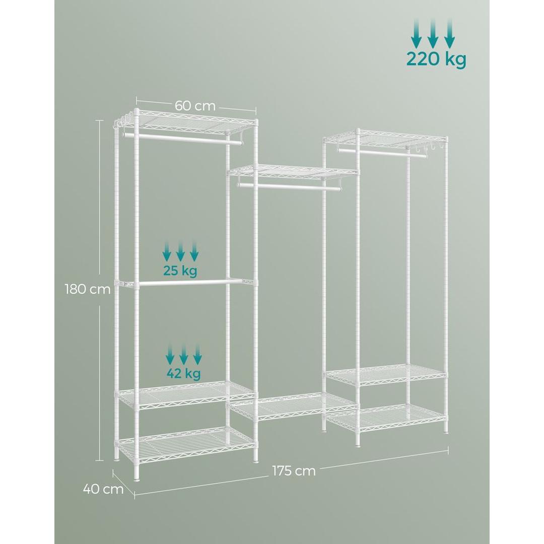 Open Kledingkast met Verstelbare Legplanken – Flexibele Opbergkast voor Slaapkamer of Dressing