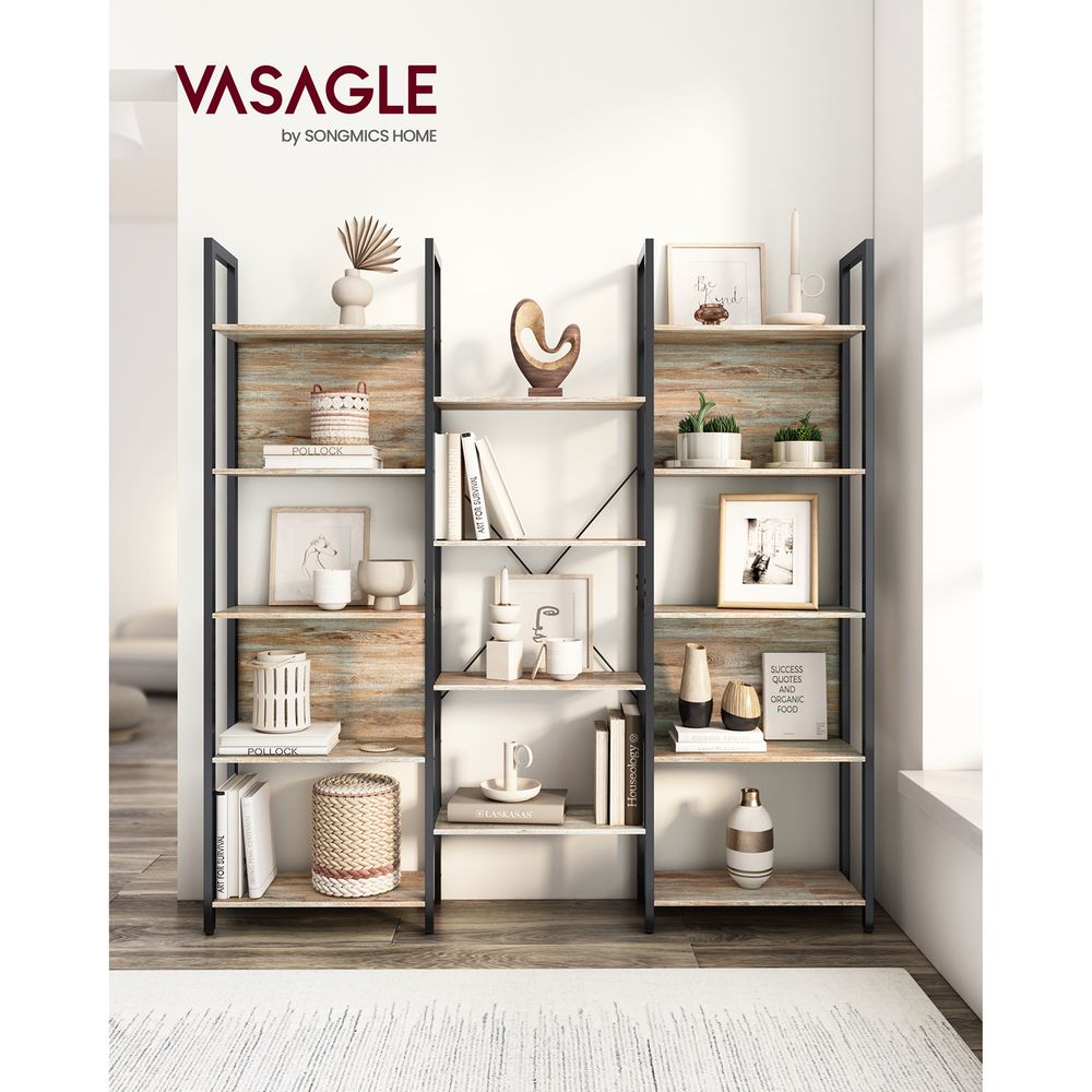 Vrijstaande Open Kast met 14 Legplanken – Industriële Stijl – Ruime Opbergoplossing voor Woonkamer of Kantoor