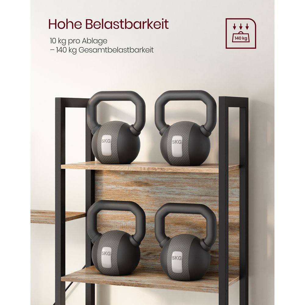 Vrijstaande Open Kast met 14 Legplanken – Industriële Stijl – Ruime Opbergoplossing voor Woonkamer of Kantoor