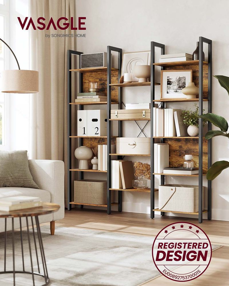 Vrijstaande Open Kast met 14 Legplanken – Industriële Stijl – Ruime Opbergoplossing voor Woonkamer of Kantoor