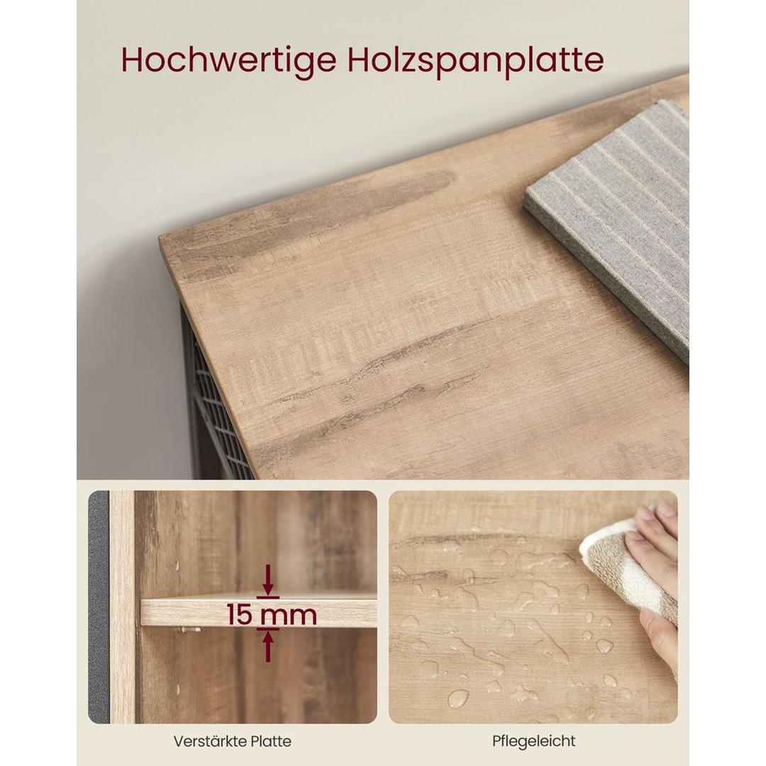 Keukenkast met Schuifdeur – Industriële Opbergkast met Verstelbare Legplank en Open Vak