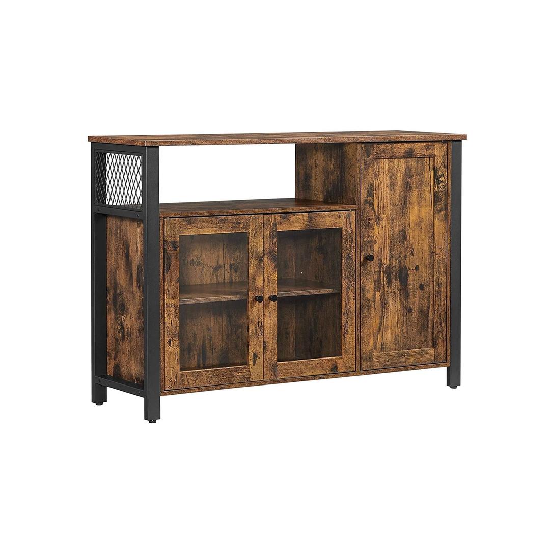 Dressoir met 3 deuren – keukenkast in landelijke stijl, opbergkast voor woon- of eetkamer, 110 cm breed