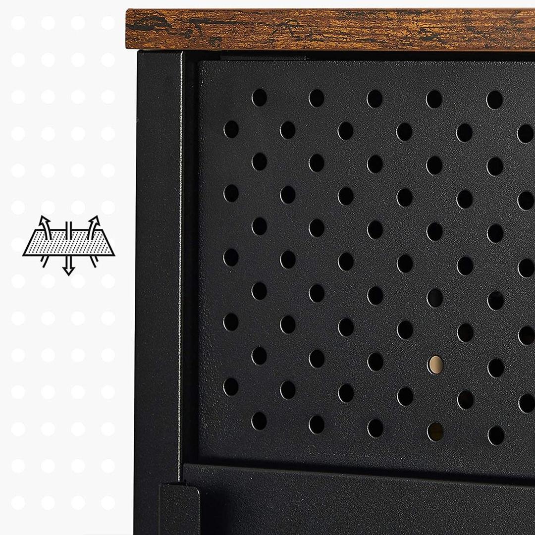 Kleine Opbergkast – Industriële Kast met Deur, Verstelbare Legplank en Metalen Frame