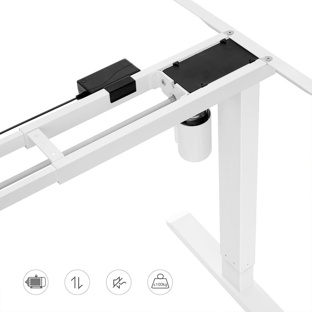 Elektrisch In Hoogte Verstelbaar Bureauframe – Verstelbaar van 115–147 cm Breed en 71–112 cm Hoog – Zonder Bureaublad