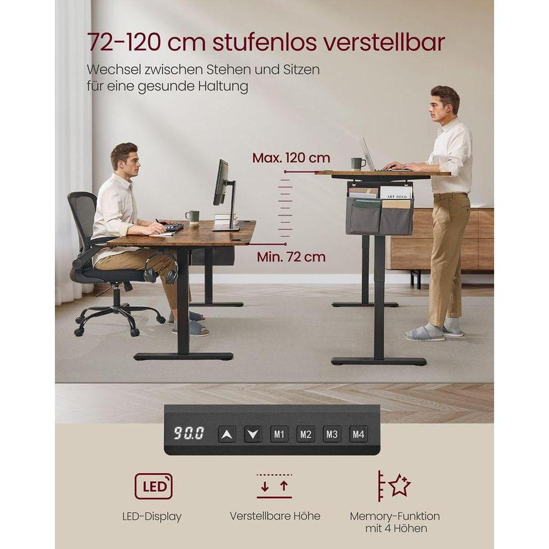Elektrisch Zit-Sta Bureau – 180 x 80 cm – Hoogte Verstelbaar – Inclusief Kabelbeheer