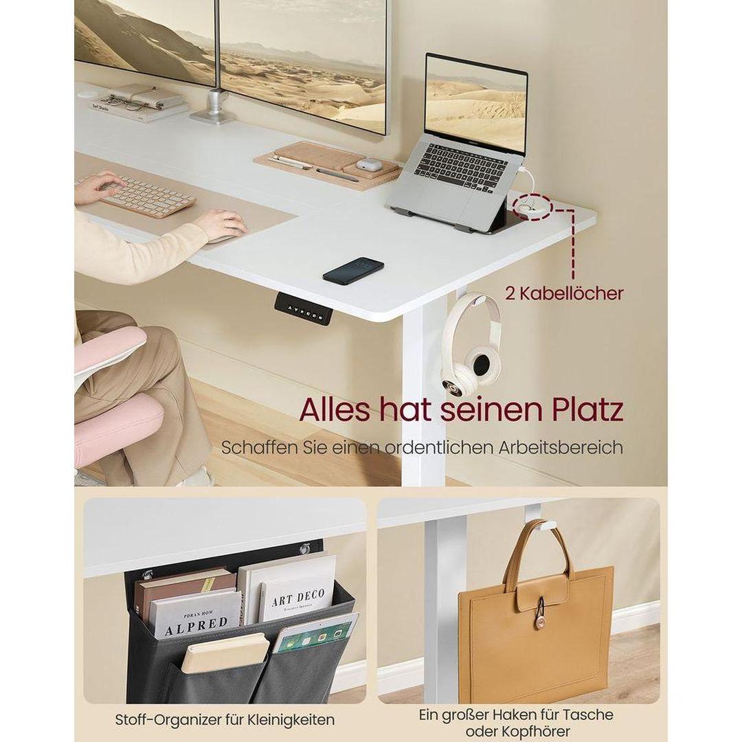 Elektrisch Zit-Sta Bureau – 180 x 80 cm – Hoogte Verstelbaar – Inclusief Kabelbeheer