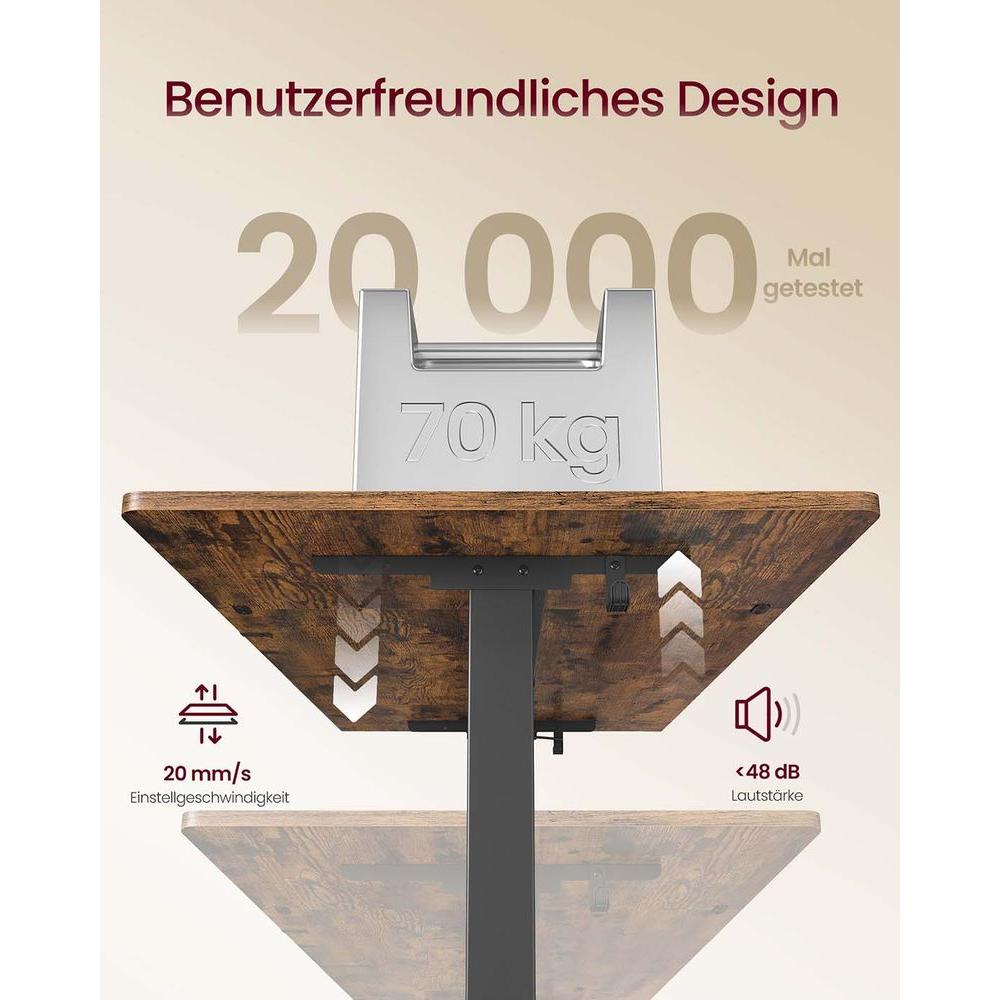 In Hoogte Verstelbaar Bureau met Monitorstandaard en USB-Aansluitingen – Ergonomisch Werkbureau voor Thuis en Kantoor