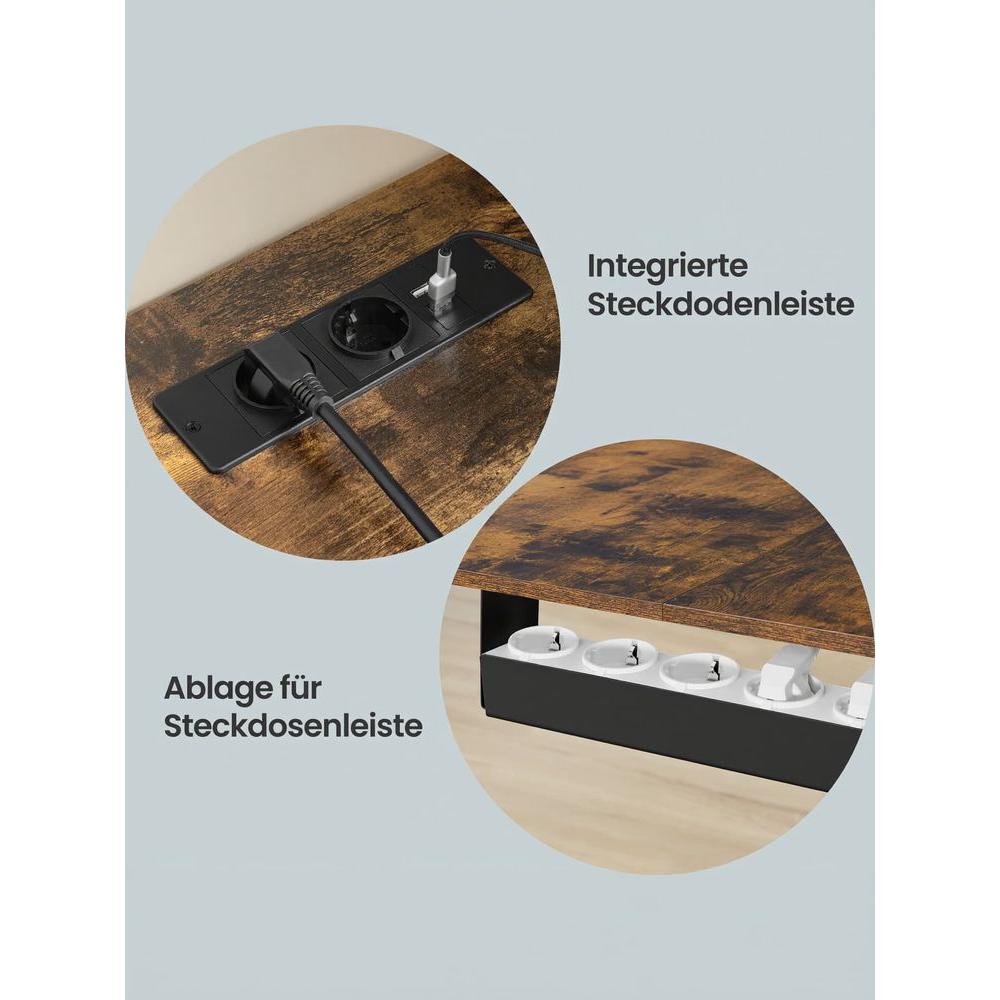 Elektrisch In Hoogte Verstelbaar Hoekbureau met Oplaadstation – Zit-Sta Werkplek voor Thuis en Kantoor