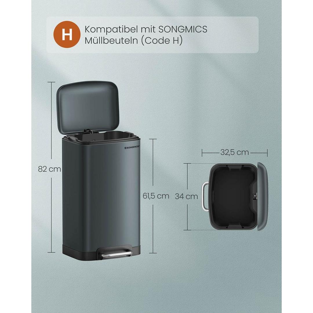 Vrijstaande Afvalbak 30 Liter – Praktische Vuilnisemmer voor Keuken, Kantoor of Bijkeuken