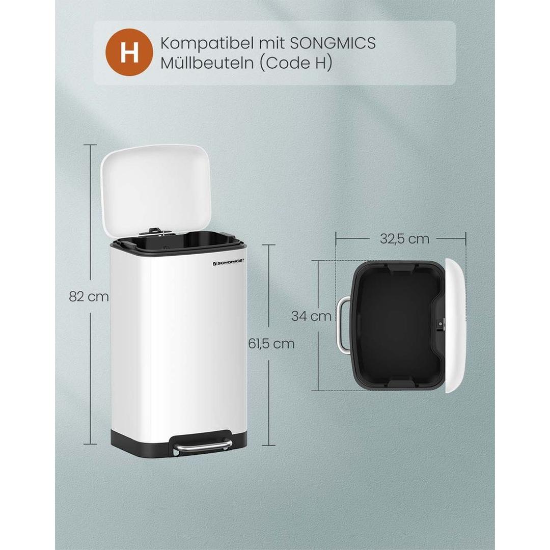 Vrijstaande Afvalbak 30 Liter – Praktische Vuilnisemmer voor Keuken, Kantoor of Bijkeuken