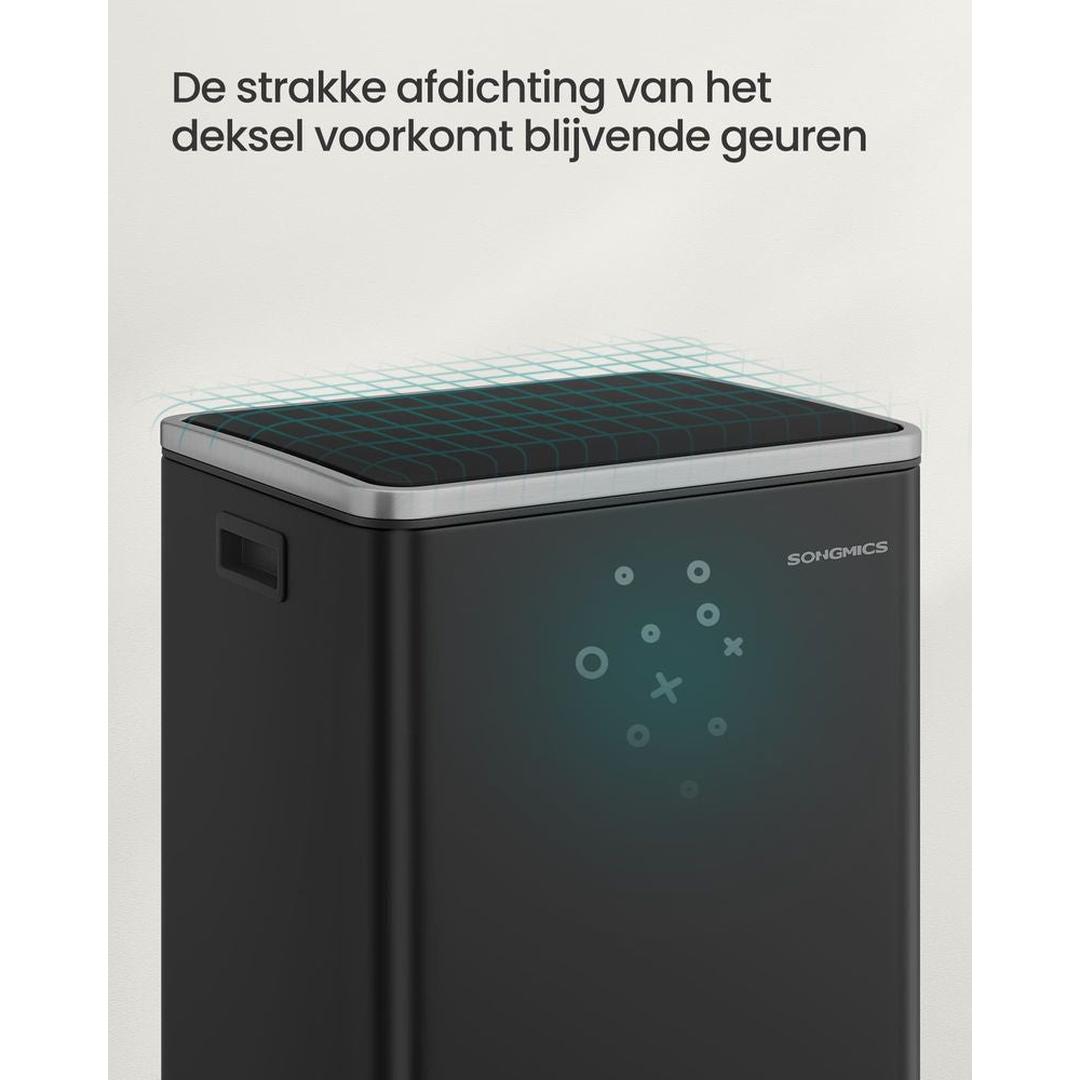 Afvalemmer met Uitneembare Binnenemmer – Pedaalemmer van Staal met Soft-Close Deksel