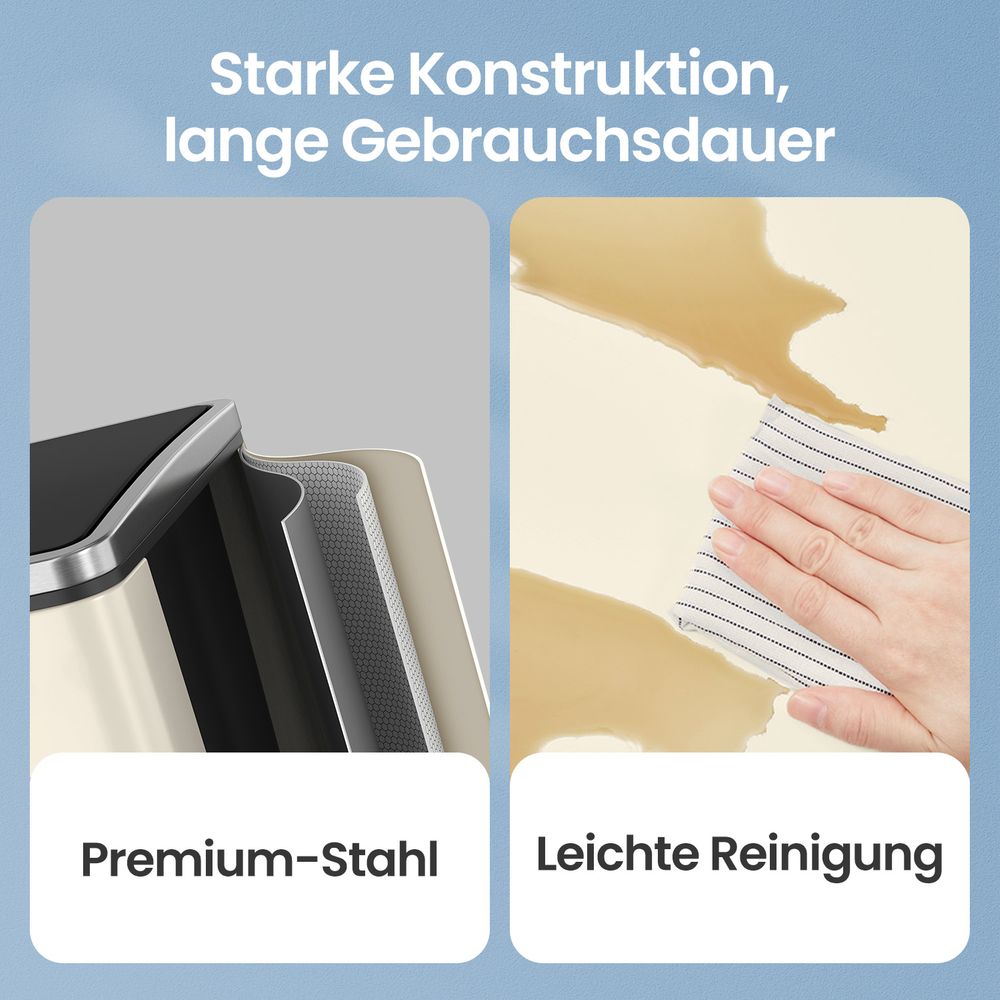 Pedaalemmer met 3 Vakken – Afvalscheidingsbak voor Gescheiden Afval in Keuken of Bijkeuken