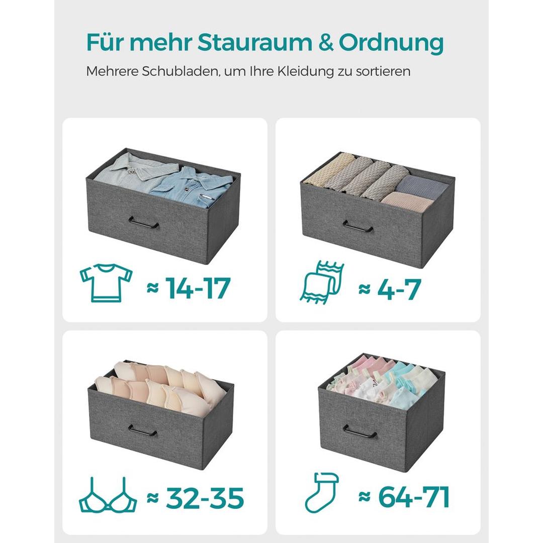 Industriële Ladekast met 7 Stoffen Lades – Lichtgewicht Opbergmeubel voor Slaapkamer, Hal of Kantoor