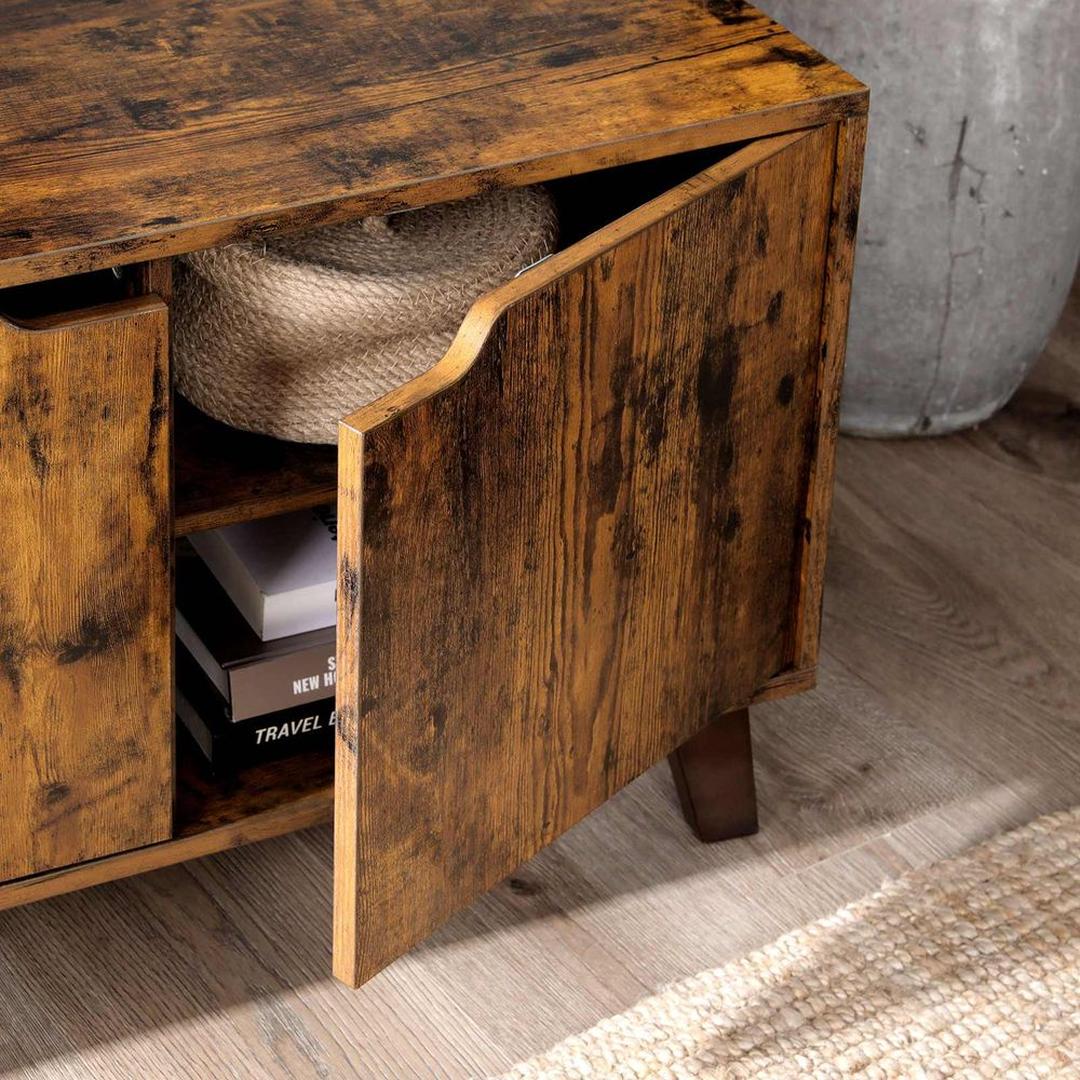 TV-Meubel met 2 Deuren – 140 × 40 × 50 cm – Lage Opbergkast voor Woonkamer en Media-opslag