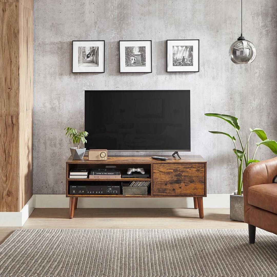 TV-Meubel met 1 Deur – 120 × 40 × 49 cm – Compacte Lage Opbergkast voor Woonkamer en Media-apparatuur