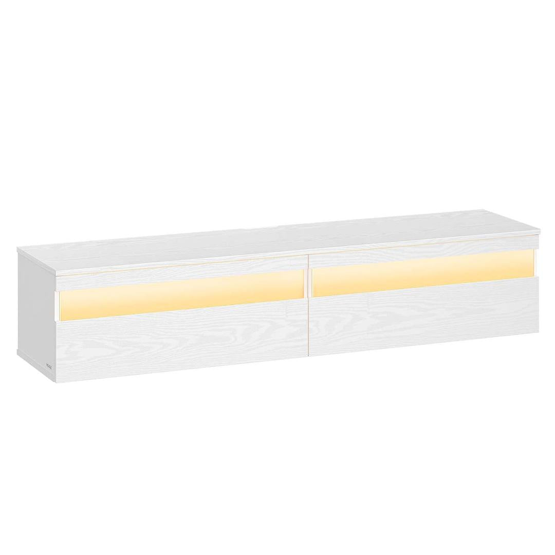 Zwevend TV-Meubel met LED-Verlichting en Oplaadstation – Wandgemonteerde TV-Kast met Inclusief Montage