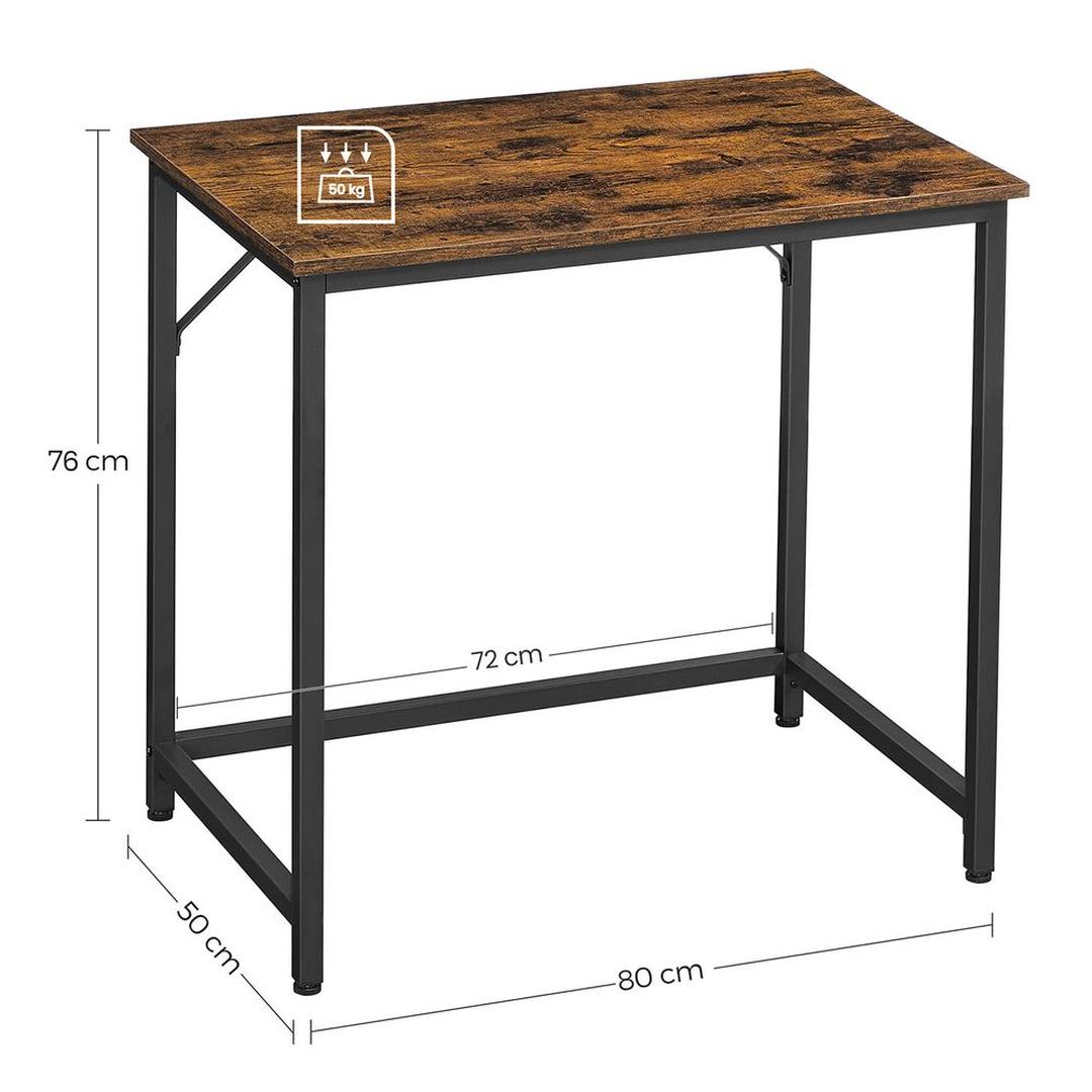 Compact Bureau met Metalen Frame – 50 × 80 × 76 cm – Stevig Werkblad voor Thuiswerk en Studie