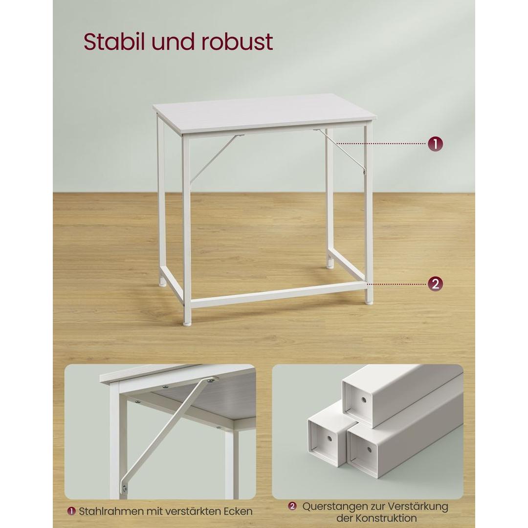 Compact Bureau met Metalen Frame – 50 × 80 × 76 cm – Stevig Werkblad voor Thuiswerk en Studie