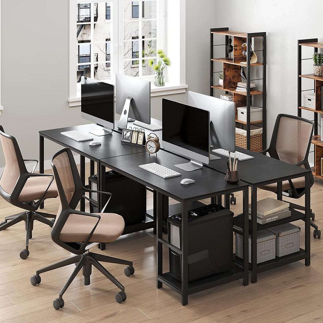 Modern Bureau met 2 Opbergplanken – Strak Werkblad voor Thuiswerk, Studie of Kantoor