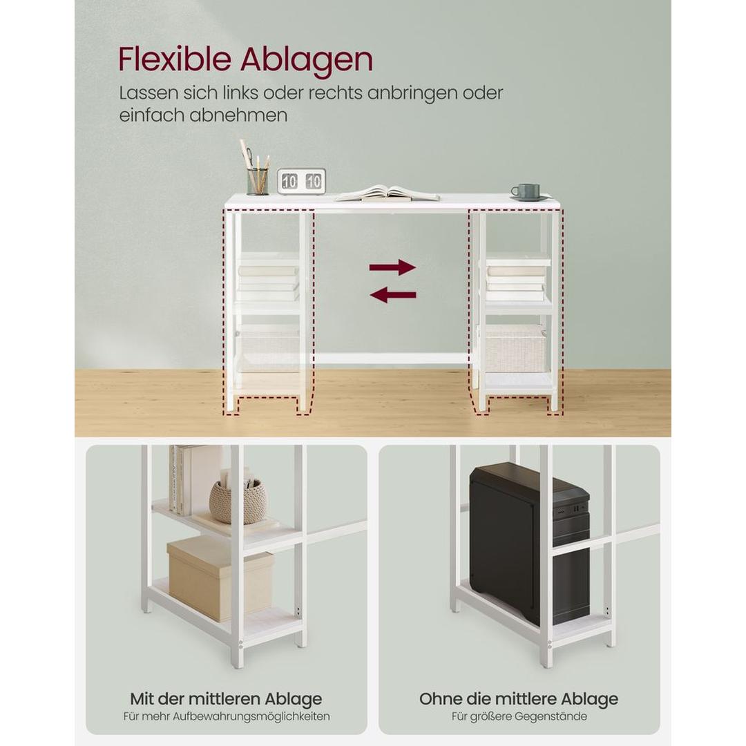 Modern Bureau met 2 Opbergplanken – Strak Werkblad voor Thuiswerk, Studie of Kantoor