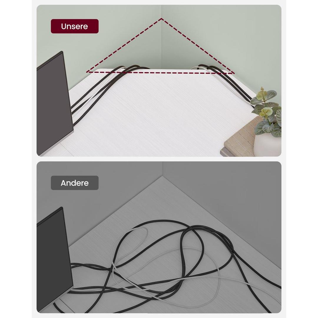L-vormig Bureau met 2 Opbergplanken en Houtlook Werkblad – Ruim Hoekbureau voor Kantoor en Thuiswerkplek