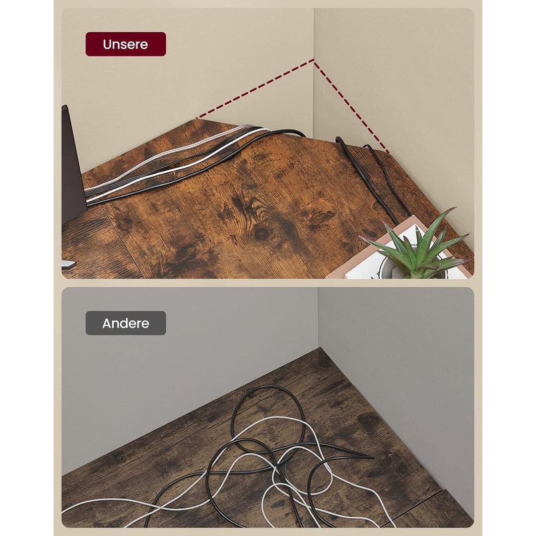 L-vormig Bureau met 2 Opbergplanken en Houtlook Werkblad – Ruim Hoekbureau voor Kantoor en Thuiswerkplek